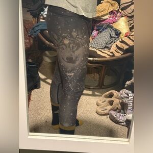❌sold❌Teeki Charcoal Wolf Galactic Leggings